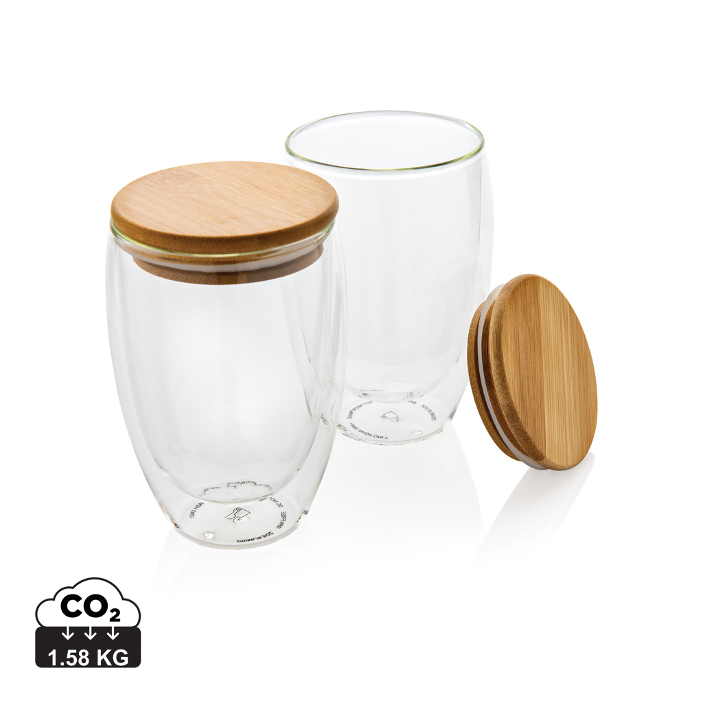 Borosilicate glass carafe with bamboo lid 1.2L, transparent