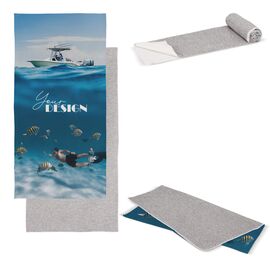 Schnelltrocknendes Handtuch R-PET 70 x 140 cm Sublimation Weiss, Grau -  LT95004-N0161