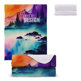 Polarfleece-Decke OEKO-TEX®  Sublimation 130 x 170 cm 290 g/m² Weiß -  LT90102-N0001