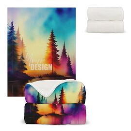 Coral fleece blanket OEKO-TEX® sublimation 130 x 170 cm 270 g/m² White -  LT90103-N0001