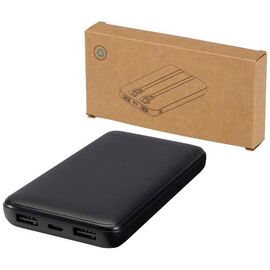 Adhil 10 W 10.000 mAh Powerbank aus recyceltem Kunststoff mit 2 integrierten Kabeln Schwarz - Unbranded 12445990