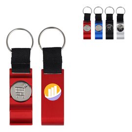 3-in-1-Flaschenöffner-Schlüsselanhänger-Einkaufswagenchip Silber -  LT93103-N0005