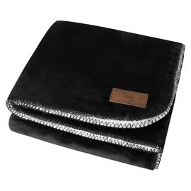 Fleece blanket with sherpa backing - 120x150cm Noir, Blanc - Nilton's 1566-03-A06