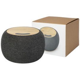 Ecofiber Bluetooth® speaker en draadloos oplaadstation van bamboe/RPET Naturel, Grijs - Unbranded 12431806