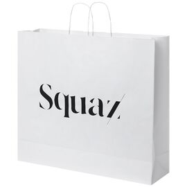 Sac en papier Kraft 90-100 g/m² avec poignées torsadées, 49,5 x 14 x 44 cm Blanc - Unbranded 1PQ00801