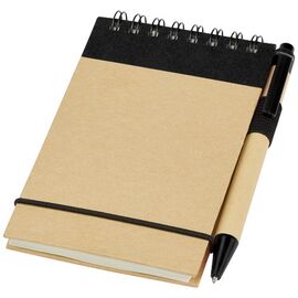 Bloc-notes recyclé format A7 avec stylo Zuse Natural, Solid black - Unbranded 10626901