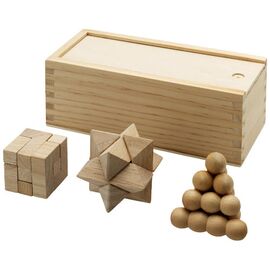 Brainiac 3-piece wooden brain teaser set Naturel - Unbranded 11002900