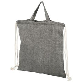 Pheebs 150 g/m² gerecyclede rugzak met trekkoordsluiting 6L Heather zwart - Unbranded 12045901