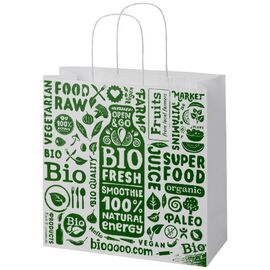 Kraft 120 g/m2 paper bag with twisted handles - 31 x 12 x 31 cm White - Unbranded 1ZM00901