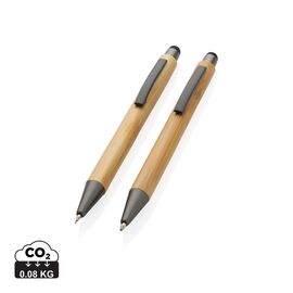 Set de stylos en bambou dans un coffret Brun - XD Collection P611.109
