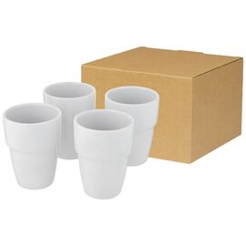 Staki 280 ml 4-delige geschenkset van stapelbare mokken  Wit - Unbranded 10068601