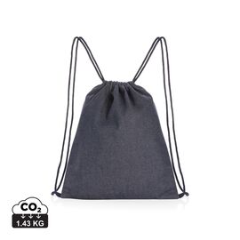 Sac à dos à cordon en denim recyclé Impact AWARE™ Bleu - XD Collection P762.835