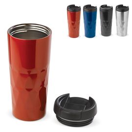 Isolierbecher Diamantenmuster 450ml Silber -  LT91213-N0005