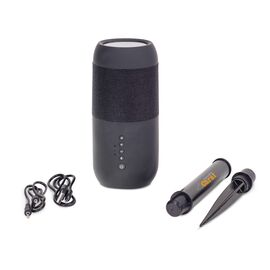 Wireless solar speaker torch 2x5W IPX6 Noir - empty LT91280-N0002