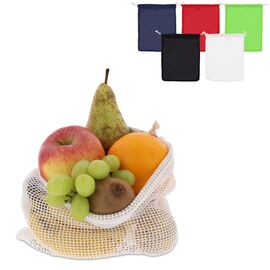 Herbruikbaar groente &amp; fruit zakje OEKO-TEX® katoen 25x30cm Donkerblauw -  LT95207-N0010
