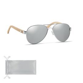 Bamboo sunglasses in pouch Shiny silver -  MO6450-17