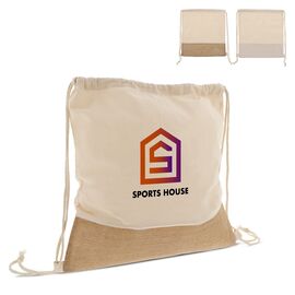 Rucksackbeutel Jute mit Baumwollschnüren 38x41cm Ecru -  LT95270-N0054