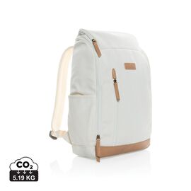 Impact AWARE™ 16 oz. recycled canvas 15" laptop backpack Off white - XD Collection P760.240