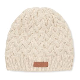 Gebreide muts van RPET Beige -  MO6659-13