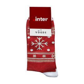 Vodde Recycled XMas Socks Snowflake Rot - Vodde W3696012