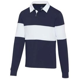 Clyde Rugby Polo Sweatshirt Unisex Navy, Weiss - Elevate NXT 38237929