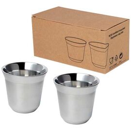 Duo 80 ml RCS gecertificeerde roestvrijstalen espressokopjesset  Zilver - Unbranded 10080481