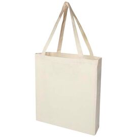Madras 140 g/m² Baumwoll Tragetasche mit Seitenfalten aus GRS recycelter Baumwolle Neutral - Unbranded 12073306