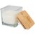 Bougie carrée Ambra en verre avec couvercle en bambou Blanc - Unbranded 12635401