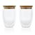 2-tlg Set Borosilikatgläser mit Bambusdeckel 350ml Transparent - XD Collection P432.270