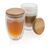 2-tlg Set Borosilikatgläser mit Bambusdeckel 350ml Transparent - XD Collection P432.270