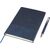 Recyceltes PU-Notizbuch (A5) und Kugelschreiber-Set Tarek Schwarz -  1274009.001