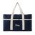 VINGA Volonne AWARE™ recycled canvas strandtas Blauw, Gebroken wit - Vinga V762035