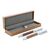 Metal ball pen and rollerball set walnut wood in gift box Wood -  LT82155-N0093