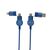 Câble Oakland 6-in-1 à charge 45W en plastique recyclé RCS Bleu - Urban Vitamin P302.705