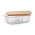 Glazen lunchbox bamboe deksel Transparant -  MO6973-22