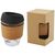 Lidan borosilicaat glazen beker van 360 ml met kurken grip en siliconen deksel Zwart - Unbranded 10066590