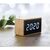 LED alarm clock bamboo casing Wood -  MO9921-40