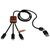 SCX.design C38 40W 5-in-1 Ladekabel aus rPET in quadratischem Bambusgehäuse mit Leuchtlogo Rot, Holz - SCX.design 2PX07221