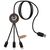 SCX.design C36 3-in-1 verlengde oplaadkabel met oplichtend logo van rPET met ronde bamboe behuizing Hout - SCX.design 2PX08471