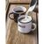 Retro Emaille Tasse 350 ml Weiss, Schwarz -  085310