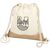 Delhi katoenen jute rugzak met trekkoordsluiting 5L Naturel, Naturel - Unbranded 12046900