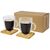 Manti 350 ml 2-delige dubbelwandige glazen kop met bamboe onderzetter  Transparant, Naturel - Seasons 11331601