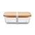 Glazen lunchbox bamboe deksel Transparant -  MO9962-22