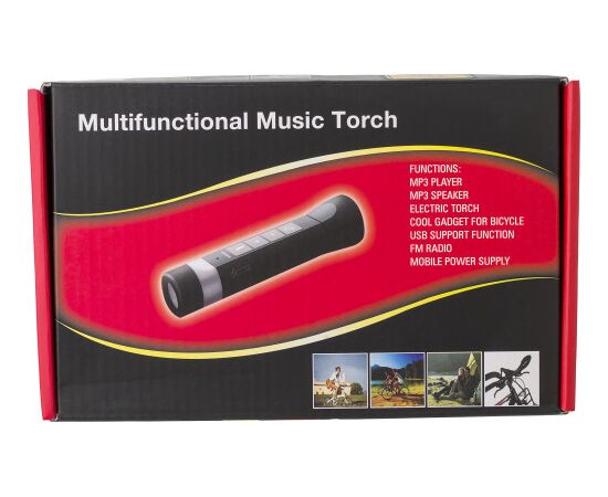 Torche LED en ABS munie d'une enceinte et d'un chargeur Lewis Noir -  709923.001