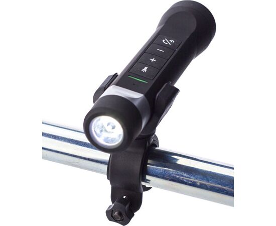 Torche LED en ABS munie d'une enceinte et d'un chargeur Lewis Noir -  709923.001