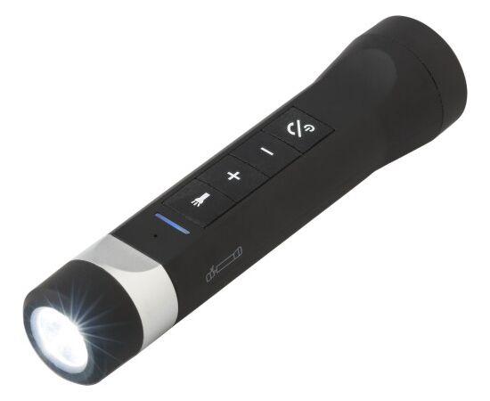 Torche LED en ABS munie d'une enceinte et d'un chargeur Lewis Noir -  709923.001