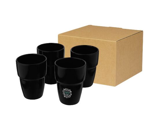 Staki 4-teiliges Geschenkset aus stapelbaren 280 ml Bechern Schwarz - Unbranded 10068690