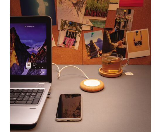 Kurk en tarwestro 5W draadloze oplader Khaki - XD Collection P308.099