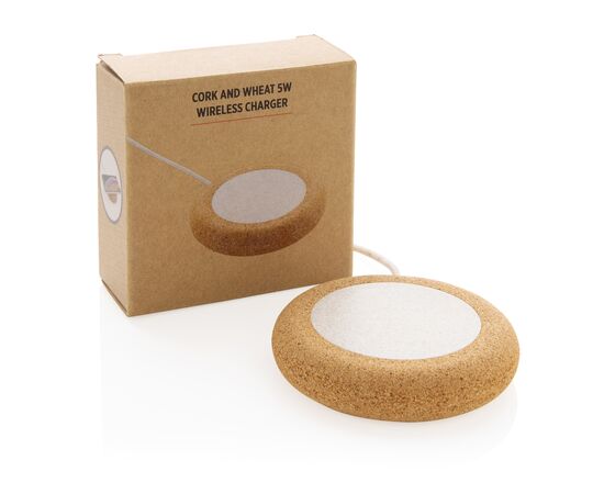 Kurk en tarwestro 5W draadloze oplader Khaki - XD Collection P308.099