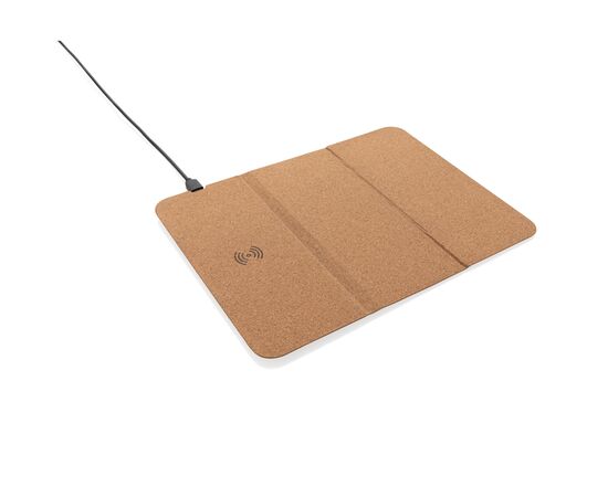 Tapis de souris en liège avec support téléphone et induction Beige - XD Collection P308.089